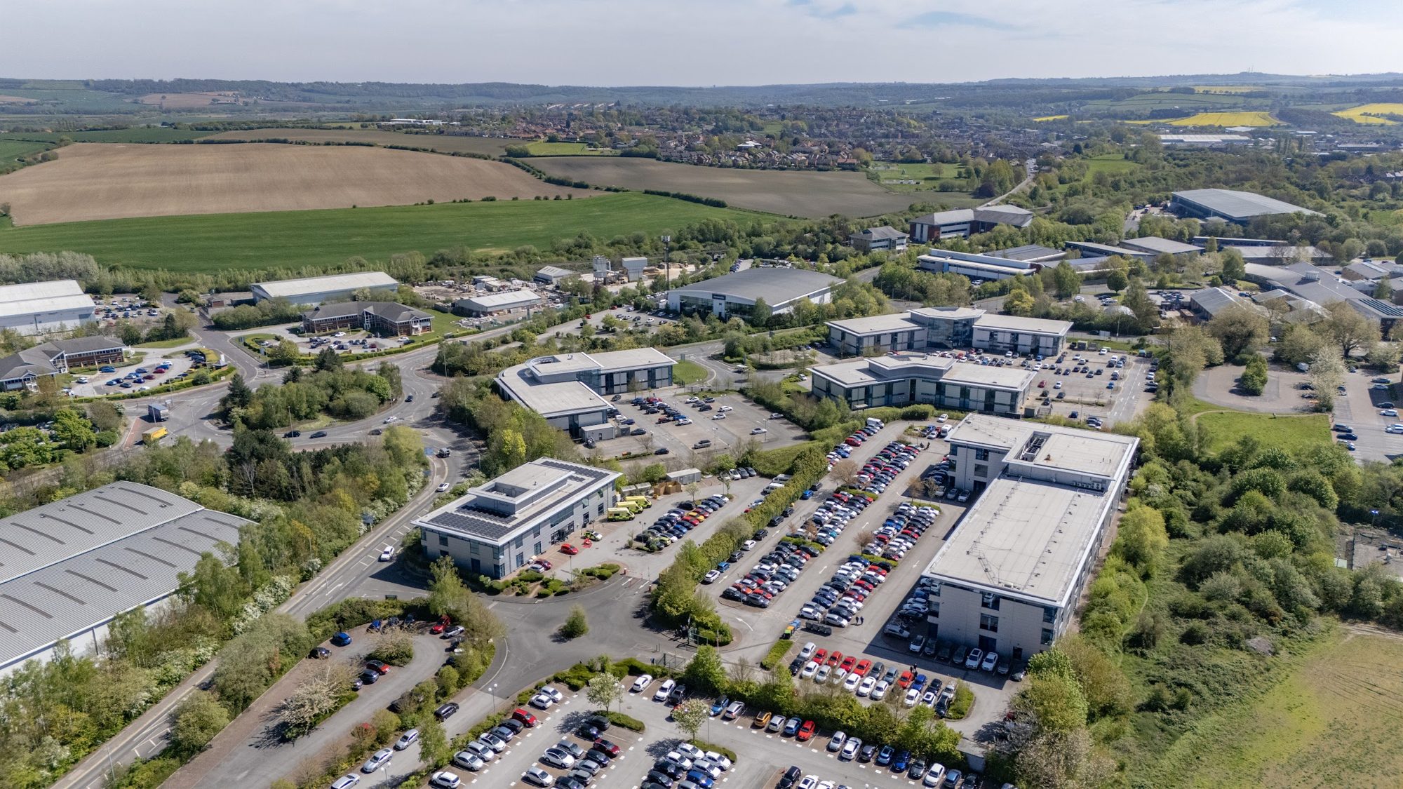 Aerial view across Callflex Business Park